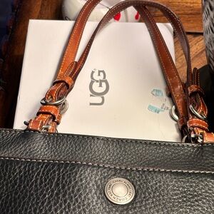 GUC Coach Black Leather Tote Bag
